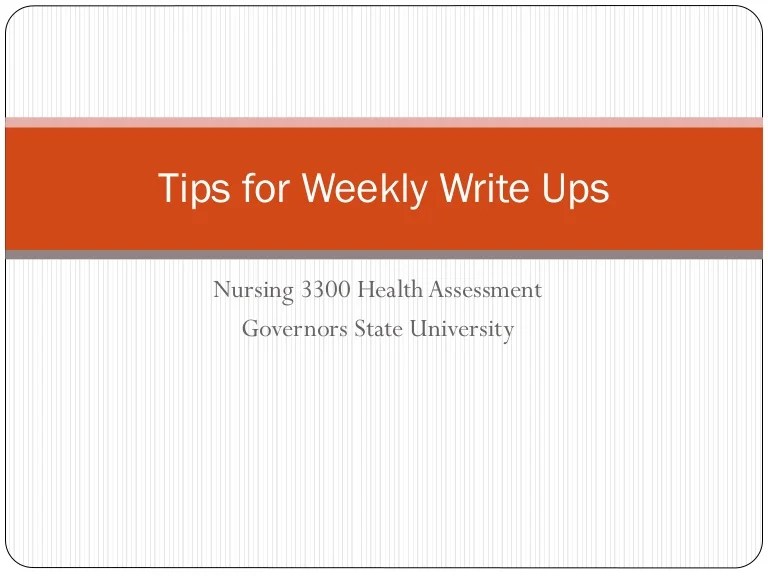 Tips for weekly write ups.fall2013