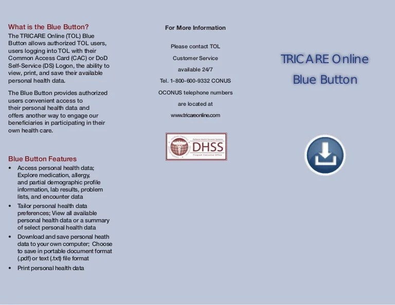 TRICARE Online Blue Button
