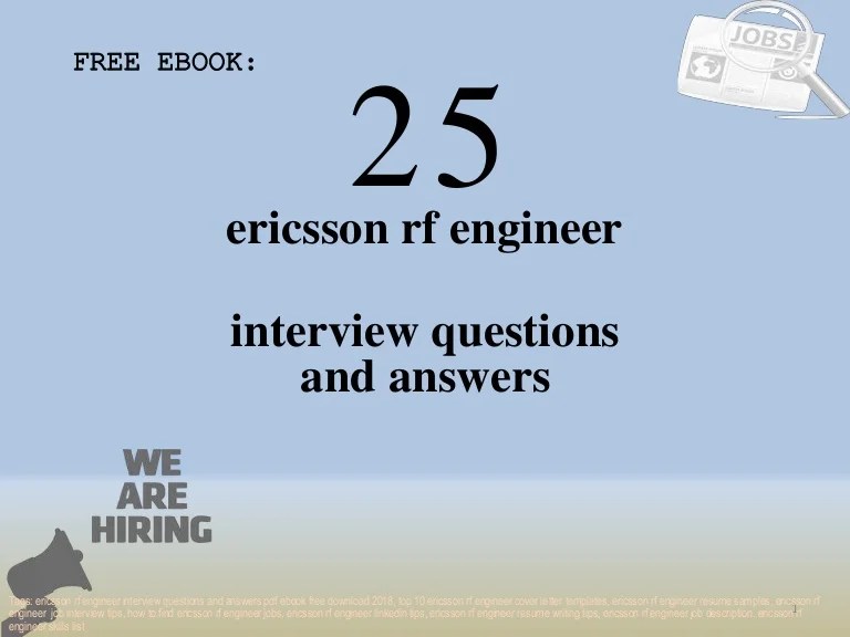 Top 25 ericsson rf engineer interview questions and answers pdf ebook…