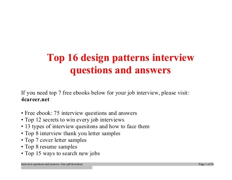 Top design patterns interview questions and answers job interview tips