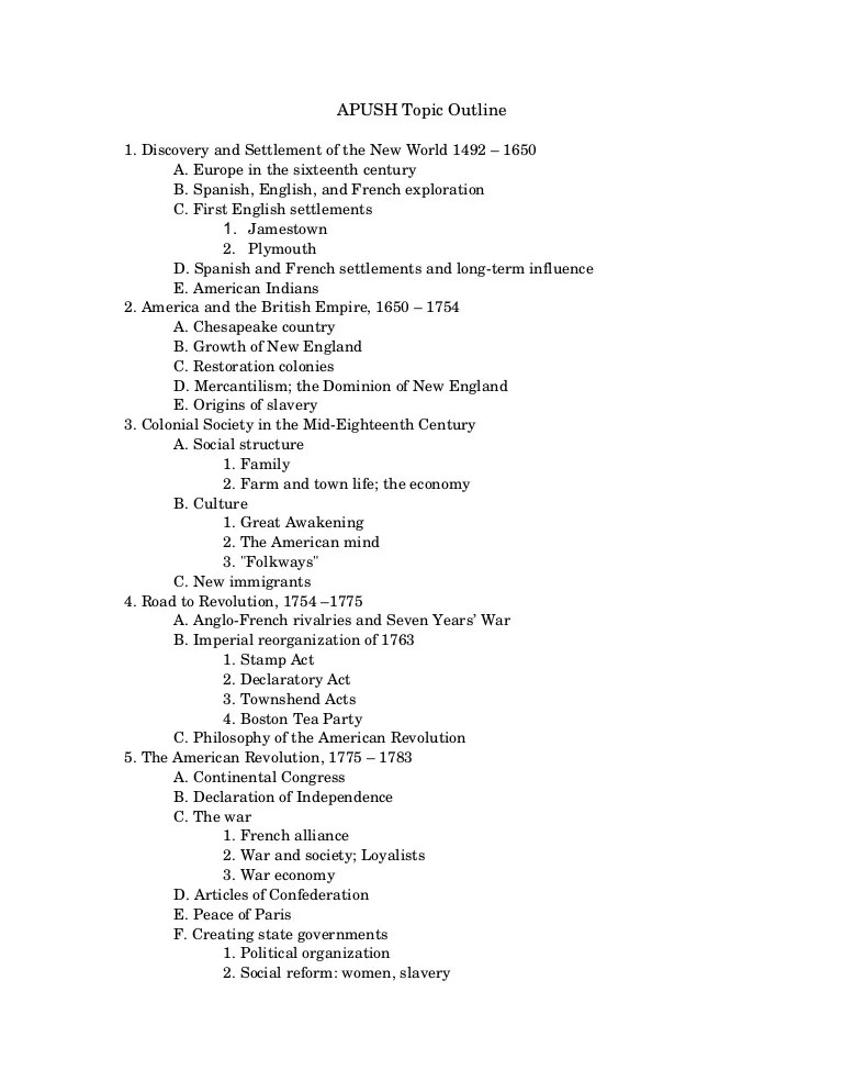 Topic Outline