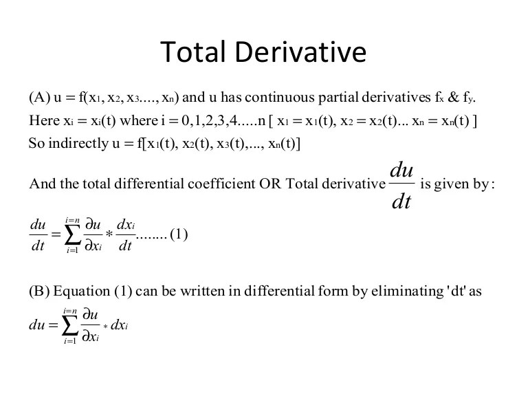 Engineering Mathematics Total derivatives, chain rule and derivativ…