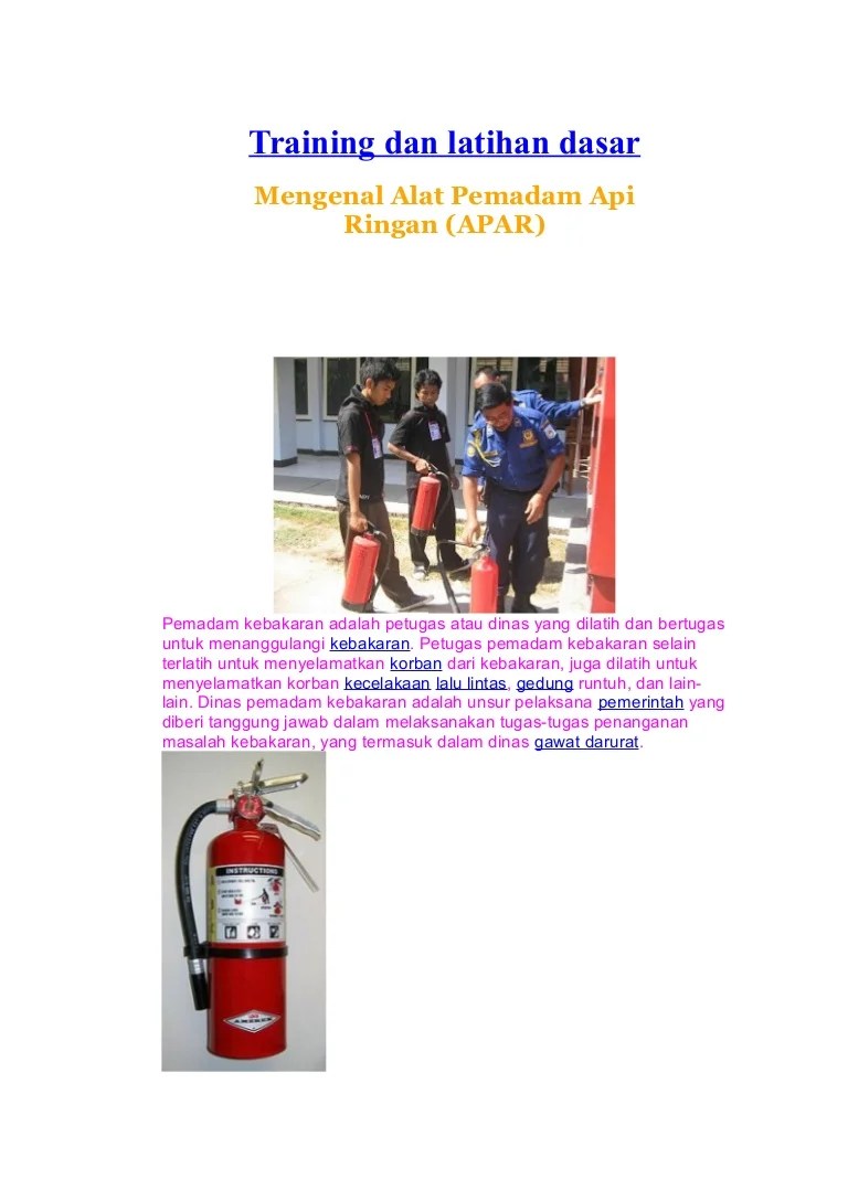Training dan latihan dasar pemadam kebakaran