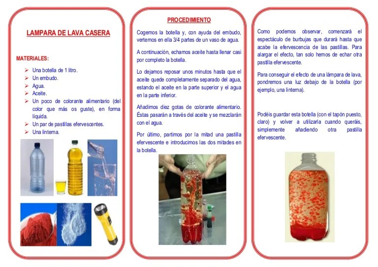 Triptico lampara de lava casera