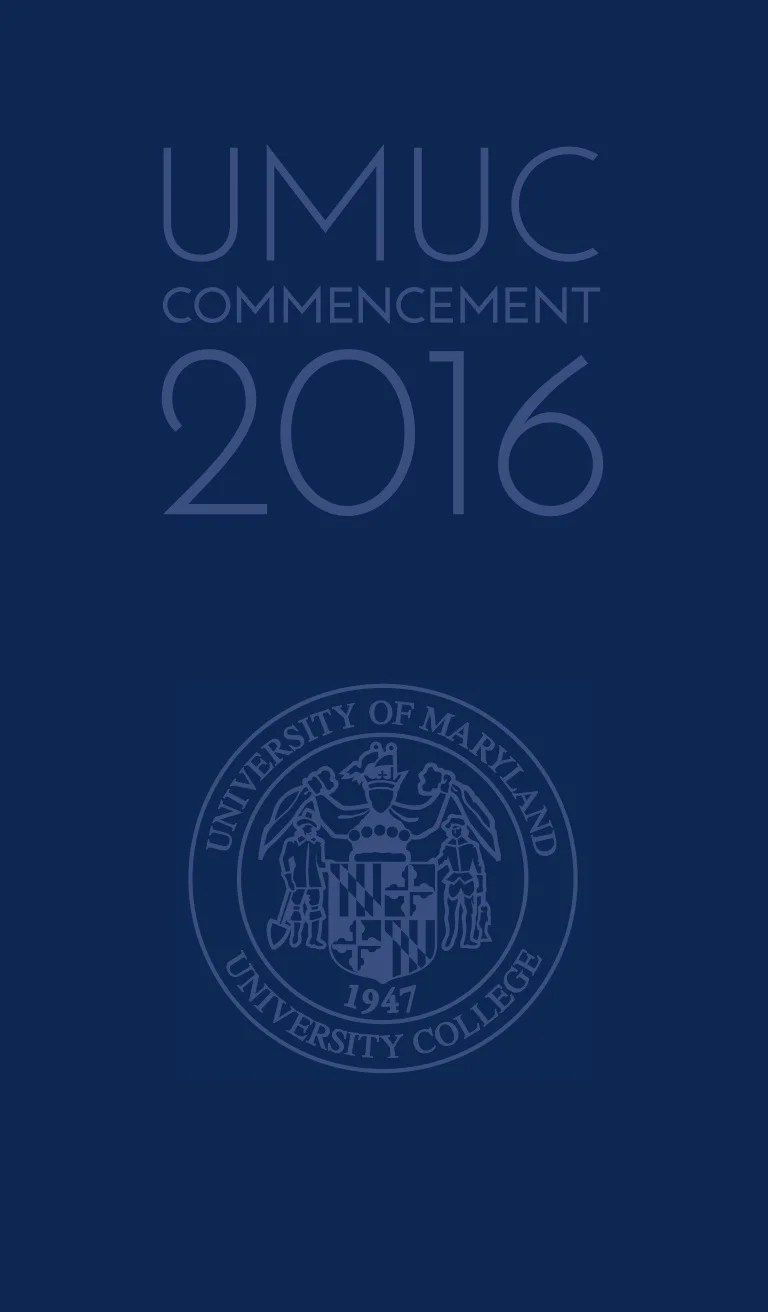 UMUC 2016 Commencement Program