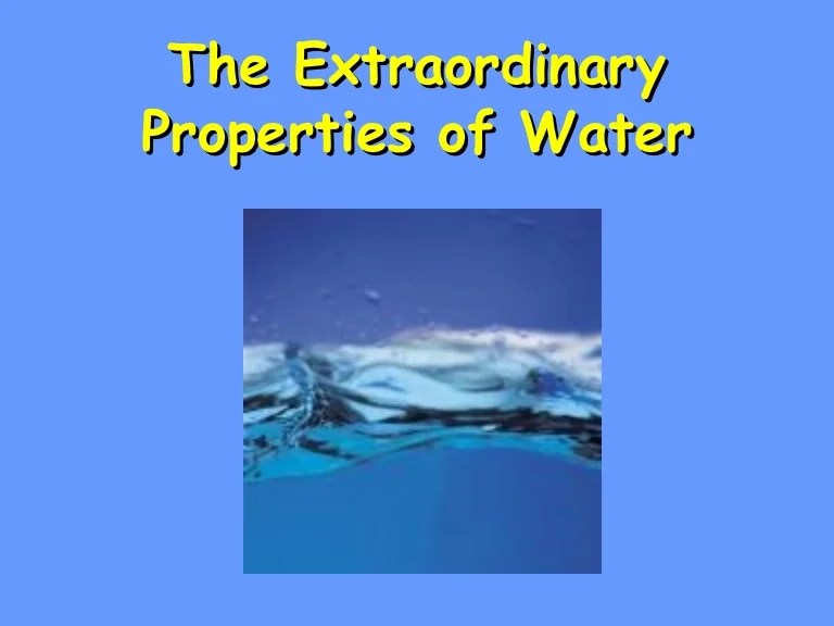 Unit 3 water properties power point