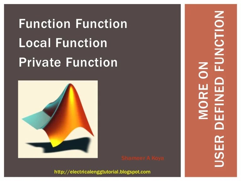 User Defined Functions in MATLAB Part4