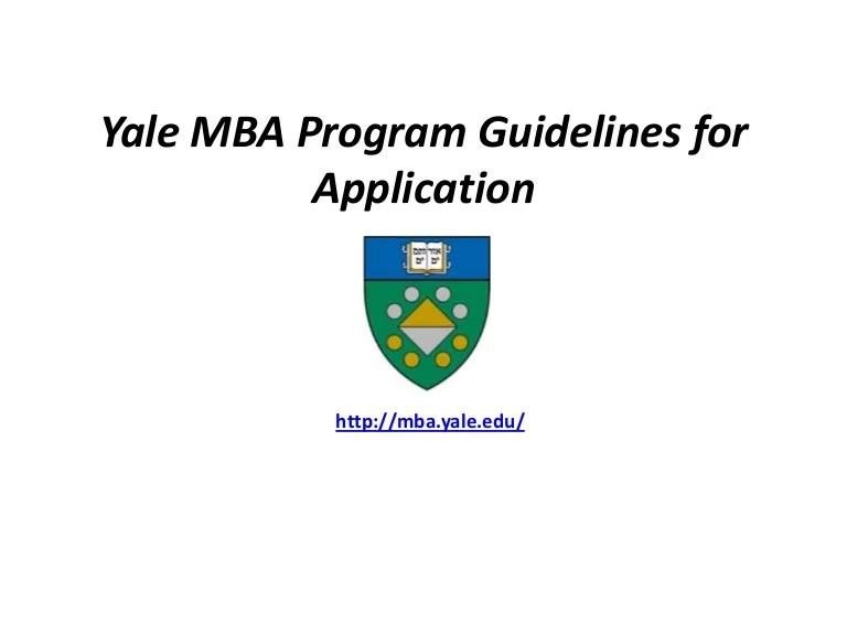 Yale mba program guidelines for application