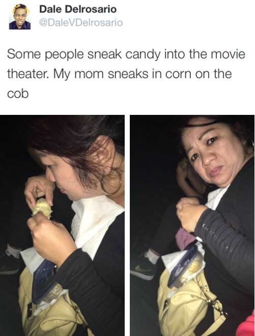 Some people sneak candy into theaters...