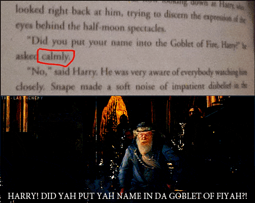 Dumbledore being calm.