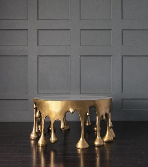 Dripping paint coffee table