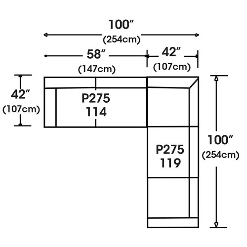 Easton P275 Slipcover Sectional Sofas and Sectionals
