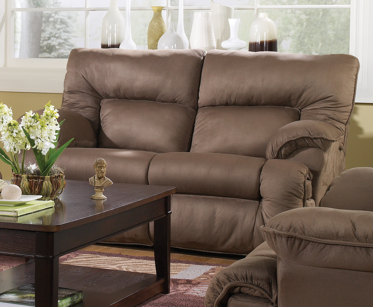 Tristan Reclining Sofa Collection in Mink Sofas and Sectionals
