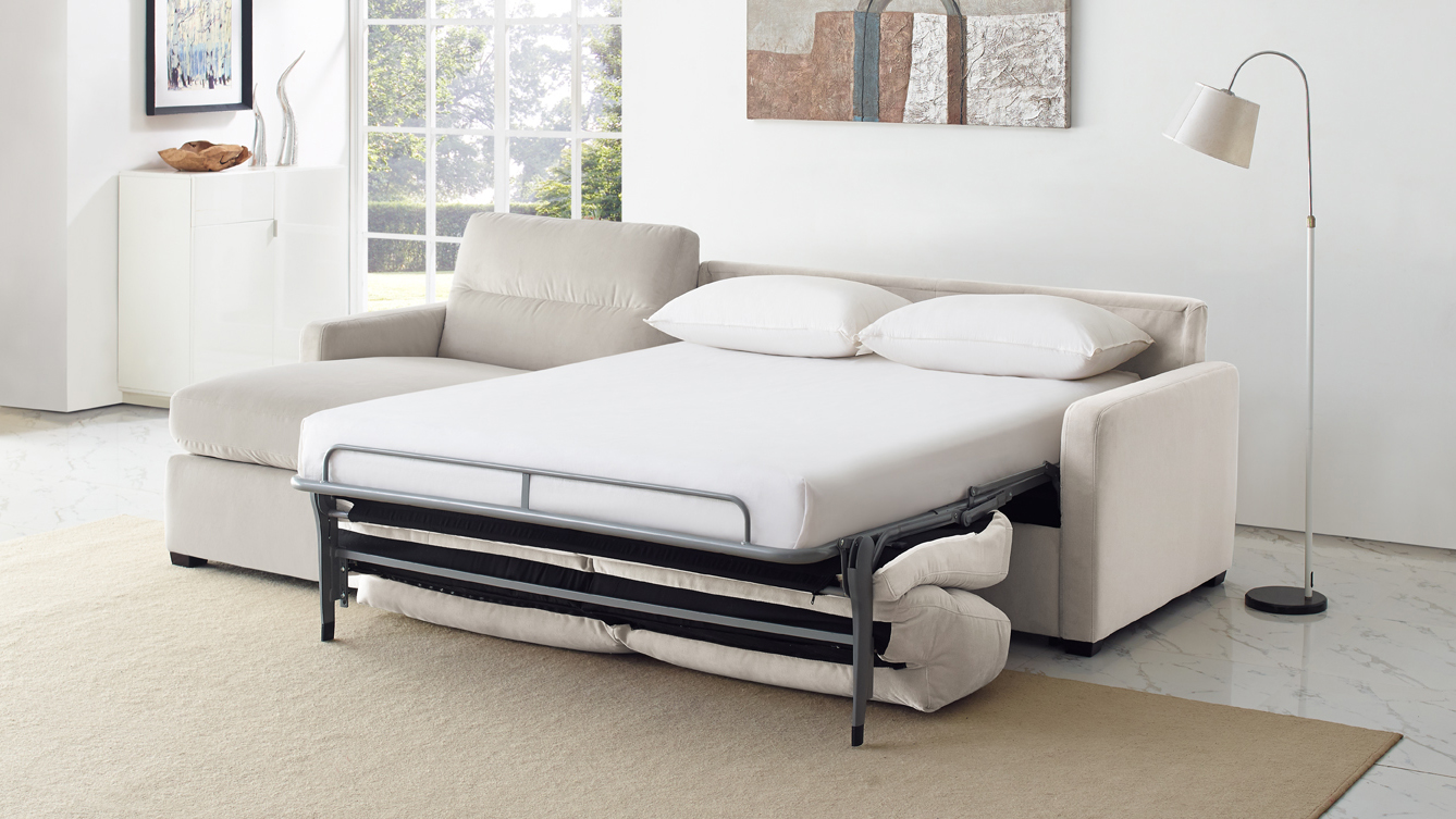 Garbo C010 Top Grain Leather Sleeper Sectional Sofas and Sectionals