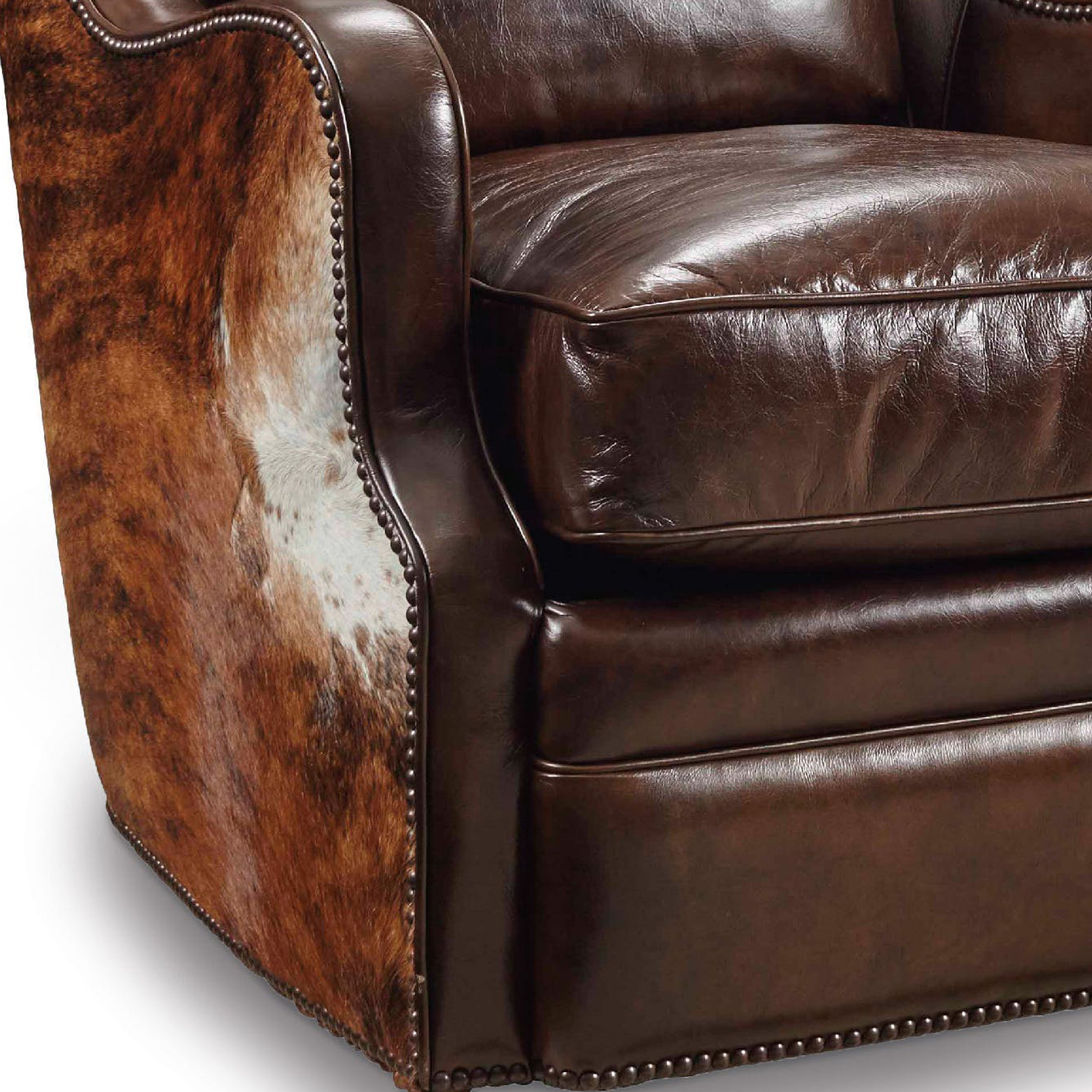 Wellington Leather Swivel Club Chair Sofas and Sectionals