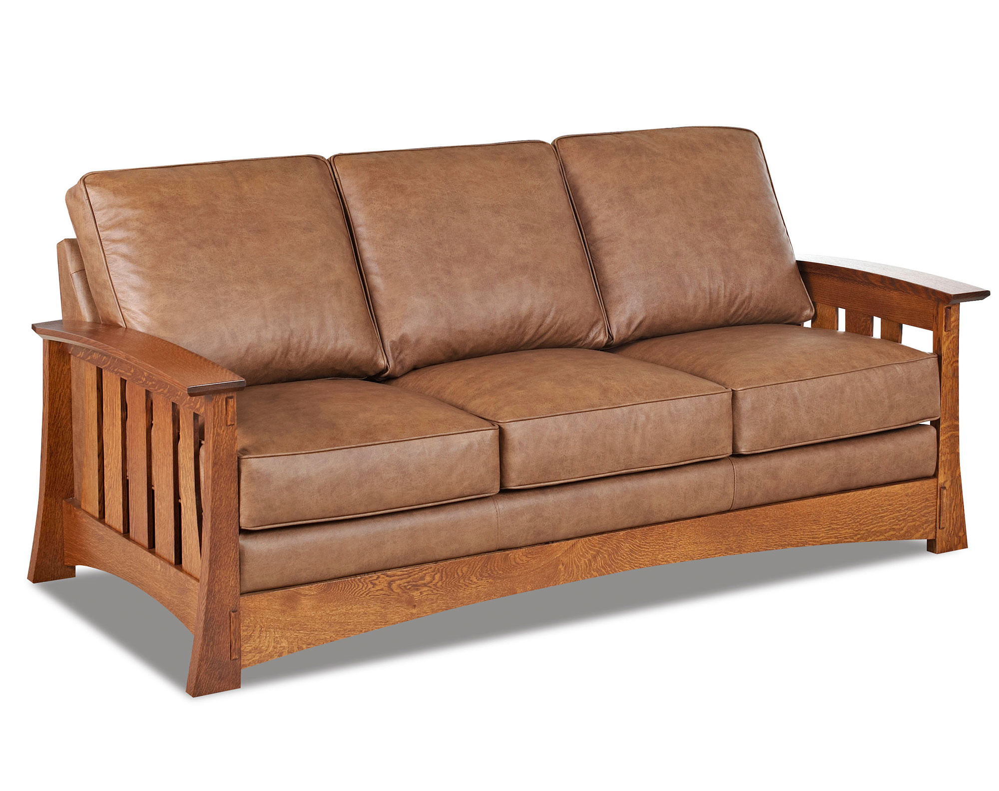 Highlands 83" Mission Leather Sofa (Made Sofas and Sectionals