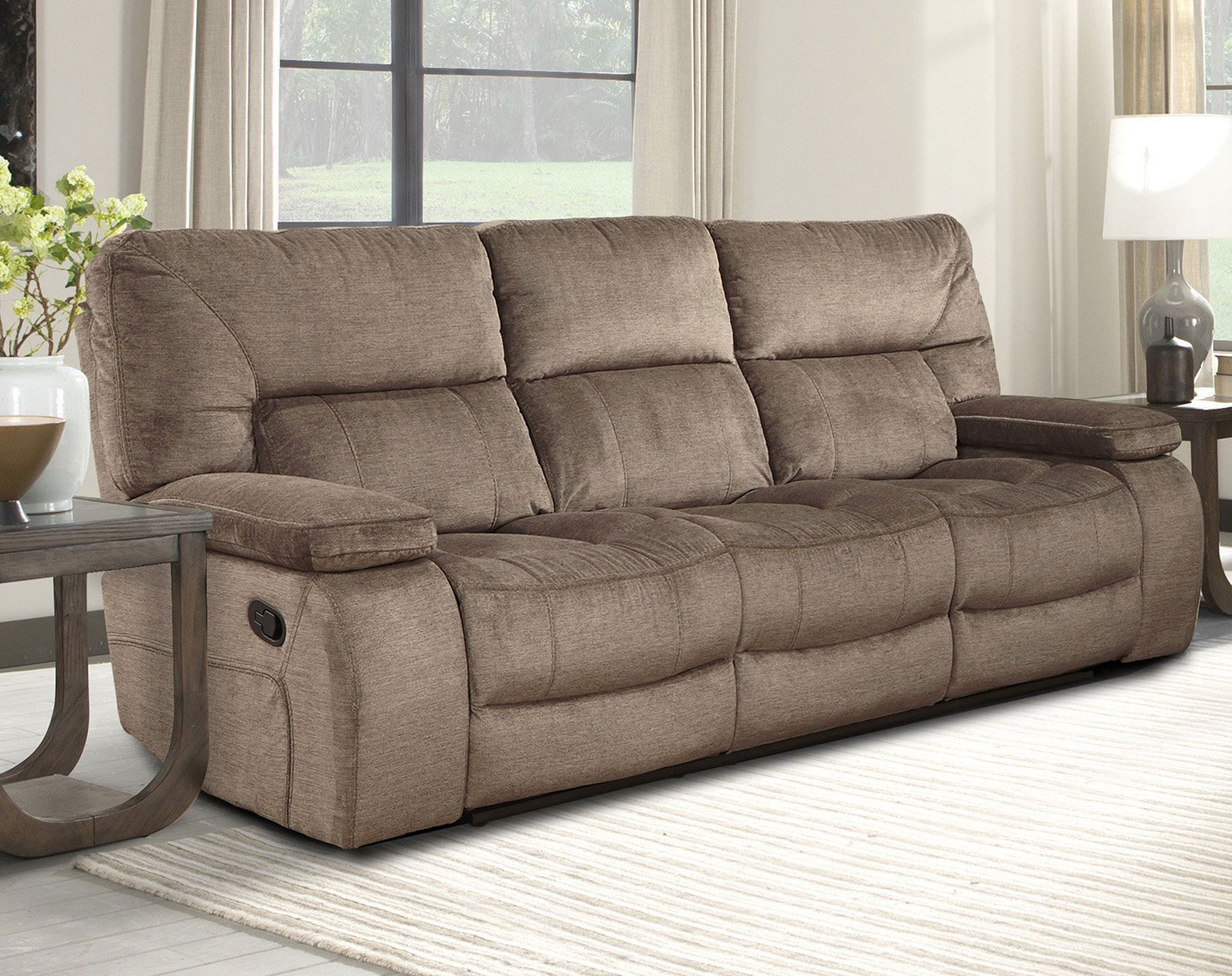 Chapman Triple Reclining Sofa in Kona Fabric Sofas and Sectionals