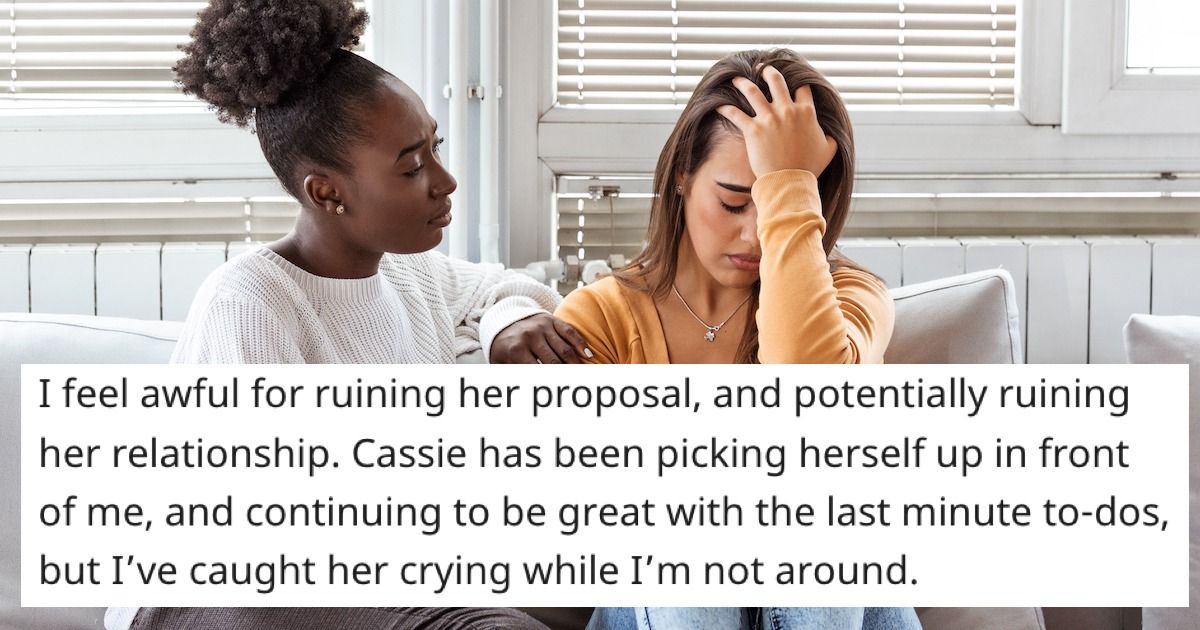 'AITA for ruining my BFF's relationship when her GF tried to propose at