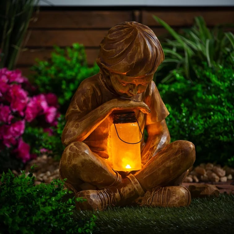 Last Day 69 OFF A Boy With Solar Firefly Garden Statue kuoir
