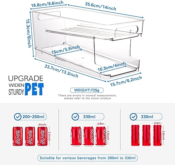 Fridge Box Rolling Shelf Dispenser ubiquitrip