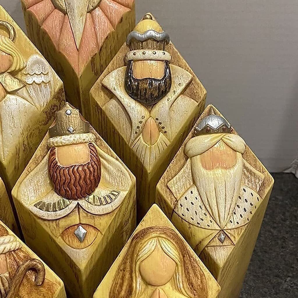 Heaven PillarStatues,9pcs Heaven Nativity Tree Pillar Statues daddent