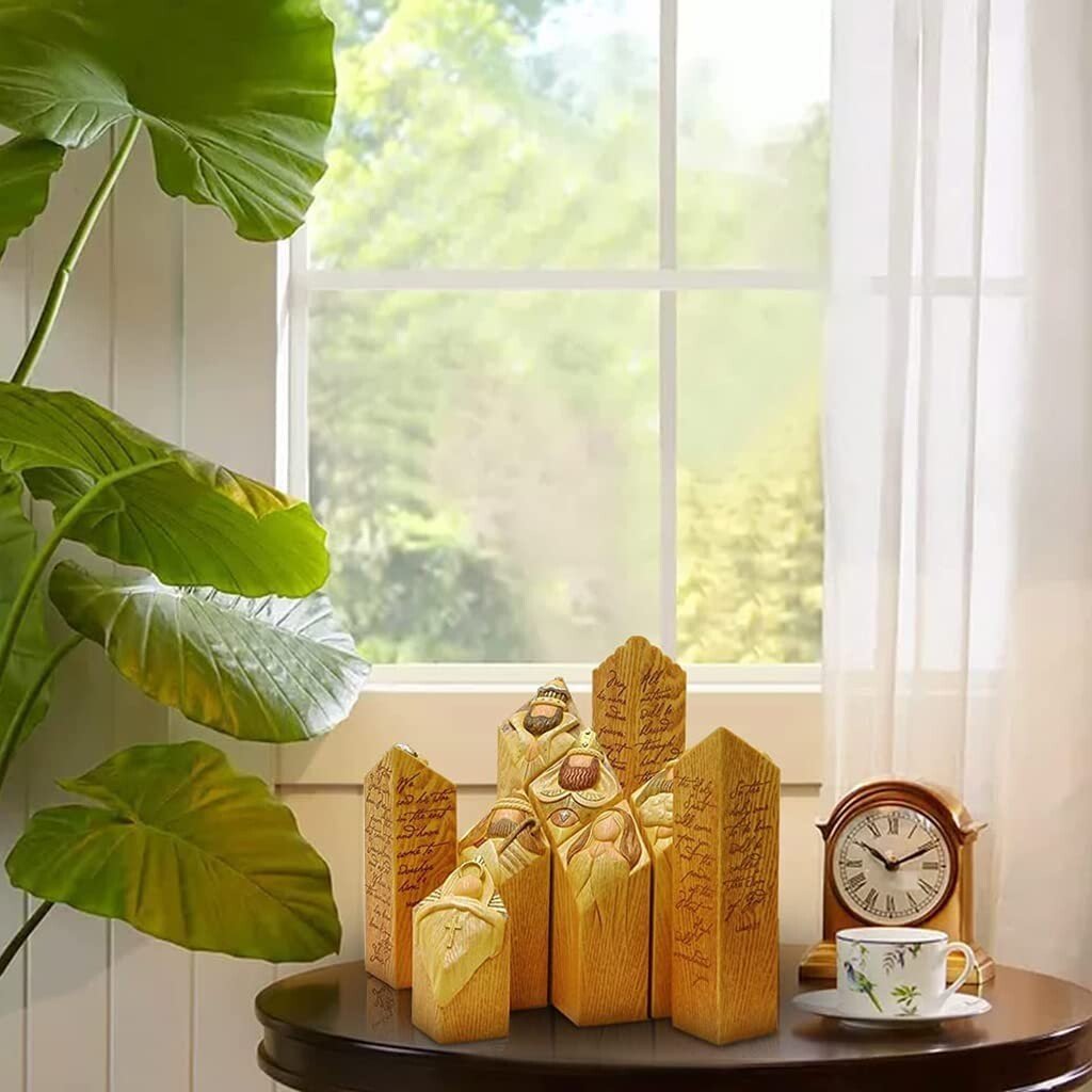 Heaven PillarStatues,9pcs Heaven Nativity Tree Pillar Statues daddent