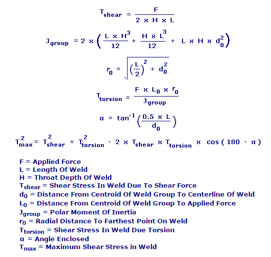 Fillet Weld Under Torsional Loading Calculator CalcTown