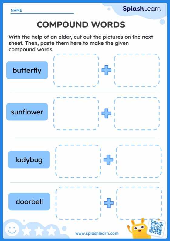 Compound Words Cut and Paste - ELA Worksheets - SplashLearn