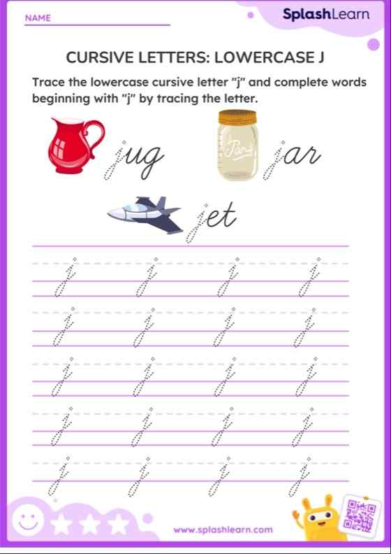 Cursive Letters: Lowercase J