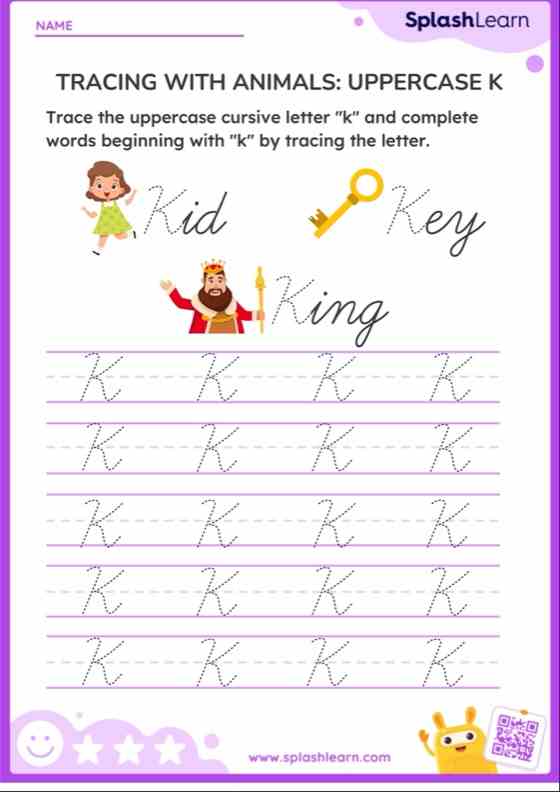 Cursive Letter K Worksheets - Free & Printable | SplashLearn