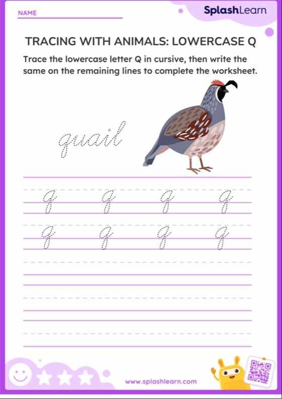 Cursive Letter Q Worksheets - Free & Printable | SplashLearn