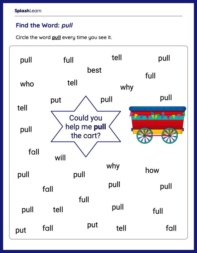 Sight Words Worksheets for Kids Online SplashLearn