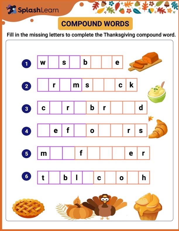 Printable Compound Words Worksheets Splashlearn