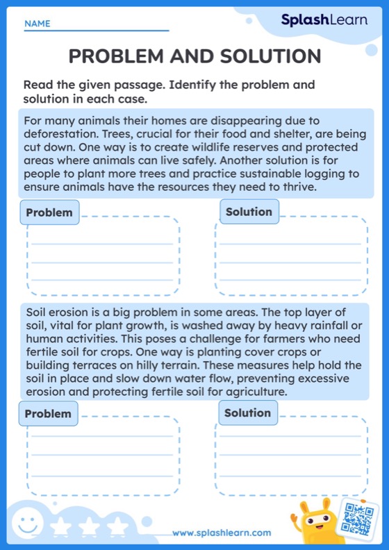 Identify the Problem and Solution - ELA Worksheets - SplashLearn