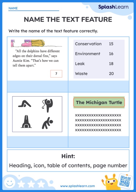 Using Text Features Worksheets - Free & Printable | SplashLearn