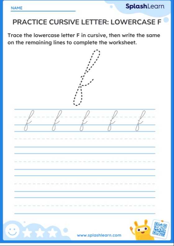 Practice Cursive Letter: Lowercase F — Printable ELA Worksheet