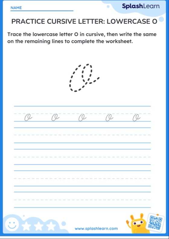 Practice Cursive Letter: Lowercase O — Printable ELA Worksheet