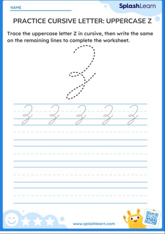Practice Cursive Letter: Uppercase Z — Printable ELA Worksheet