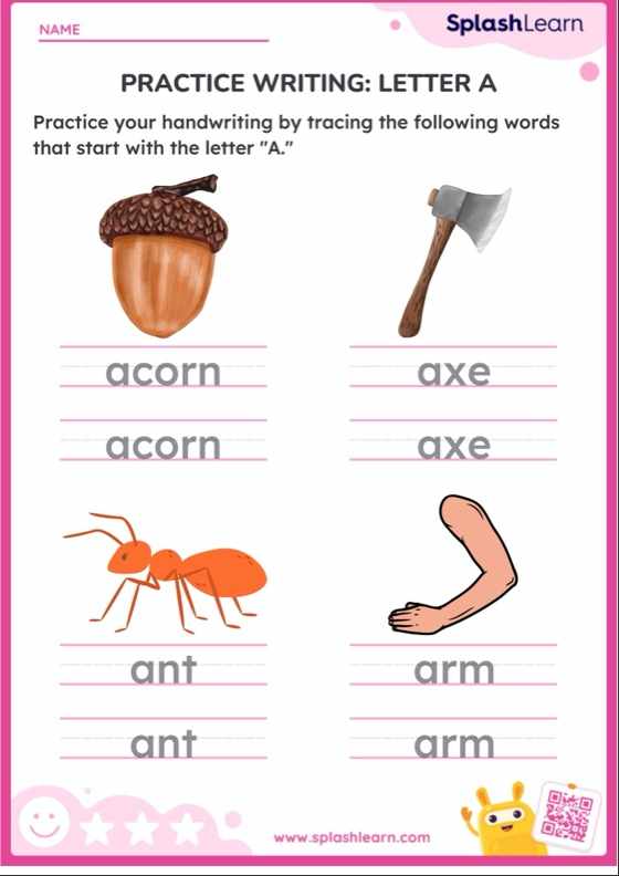 Practice Writing: Letter A — Printable ELA Worksheet