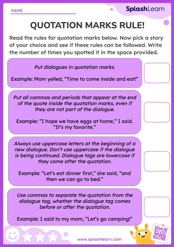 Printable Punctuation Worksheets Splashlearn