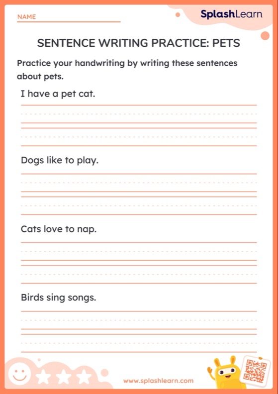 Sentence Tracing Worksheets - Free & Printable | SplashLearn