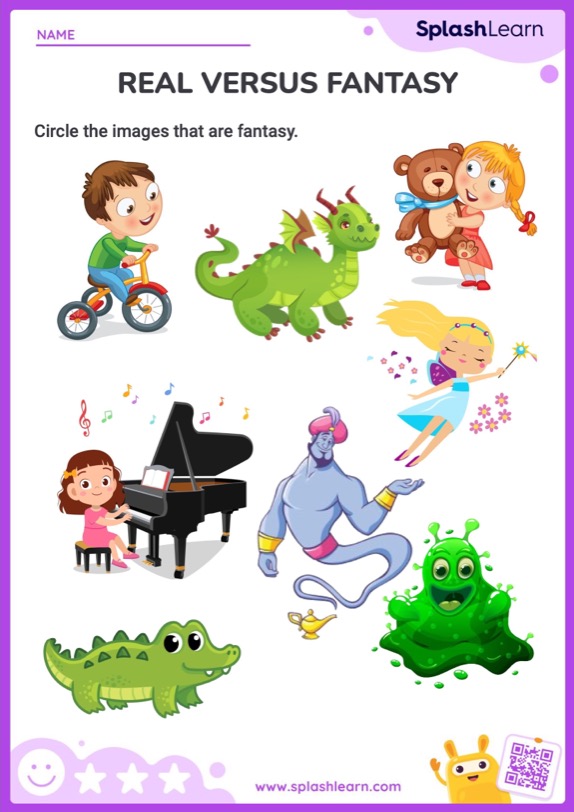 Reality and Fantasy Worksheets for Kids Online