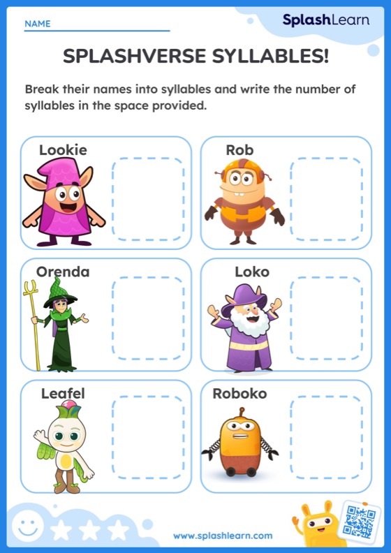 How Many Syllables? ELA Worksheets SplashLearn