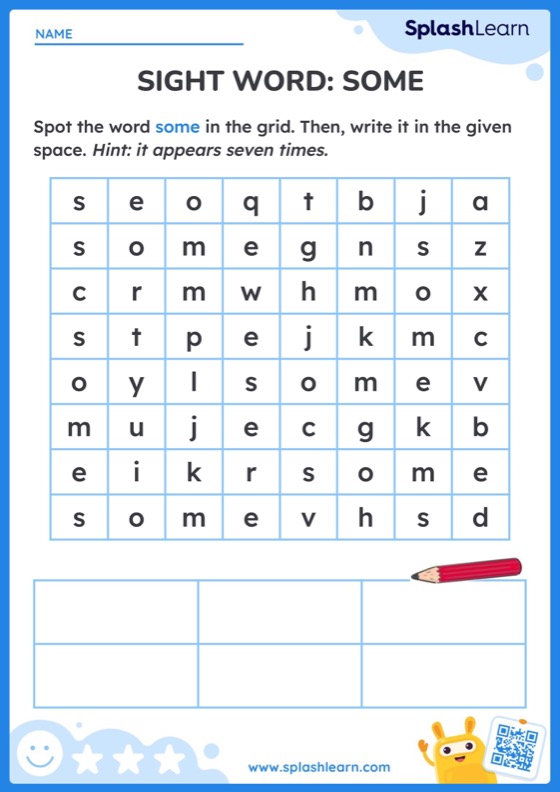 Spot the Sight Word: Some Worksheet - ELA Worksheets - SplashLearn