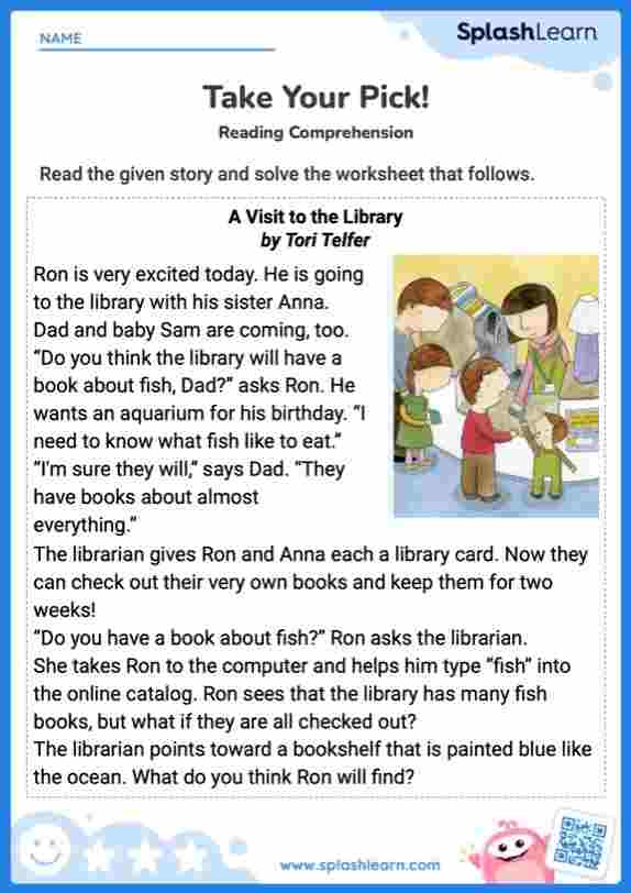 Take Your Pick! ELA Worksheets SplashLearn