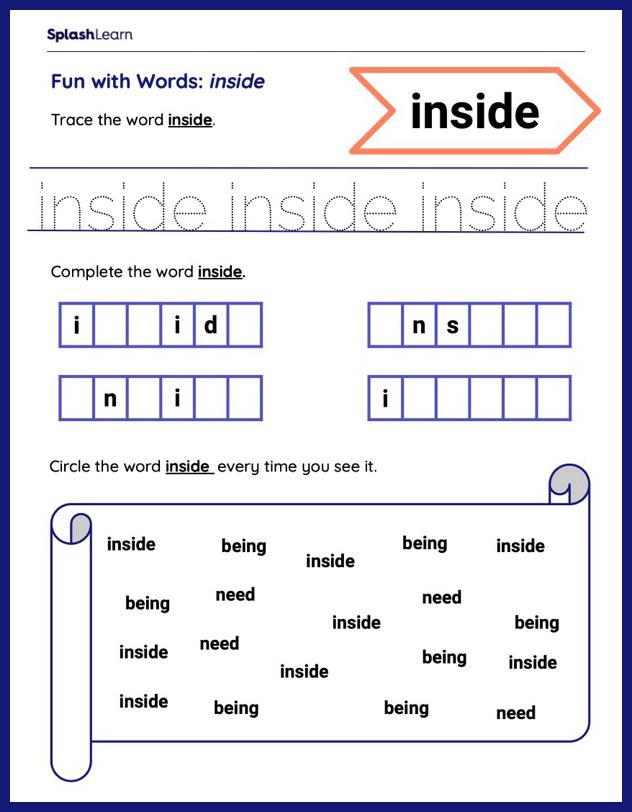 Sight Words Worksheets for Kids Online SplashLearn Page 17
