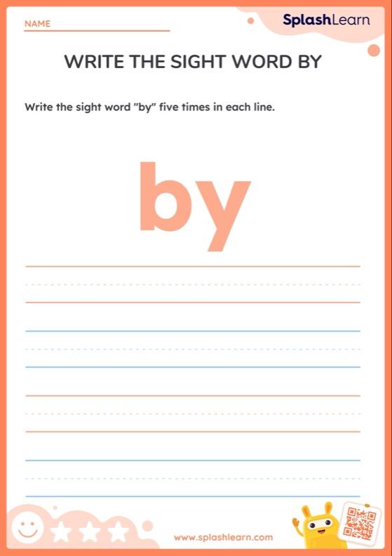 Write the Sight Word By — Printable ELA Worksheet