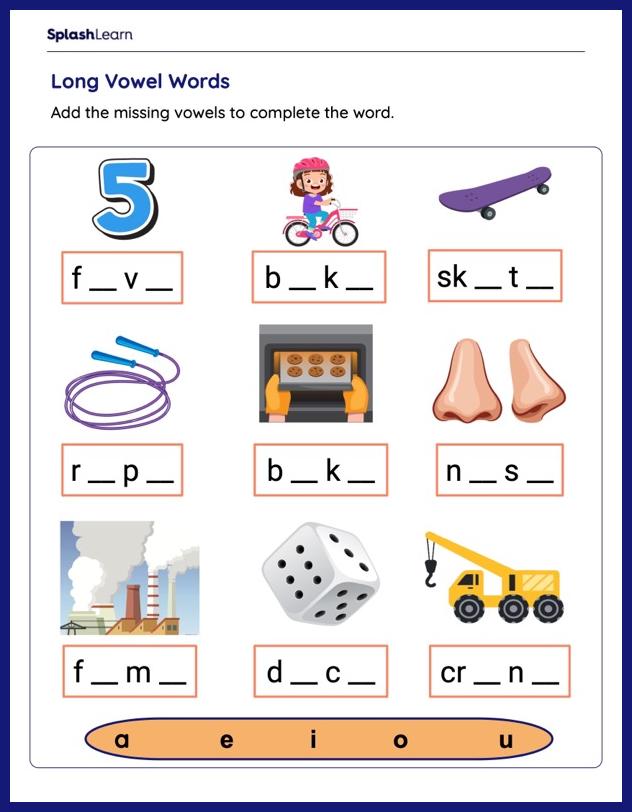 Add the Missing Vowel – Printable Reading Worksheet