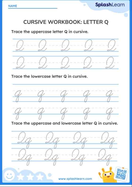 Cursive Workbook: Letter Q