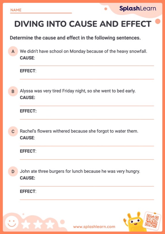 Diving into Cause and Effect ELA Worksheets SplashLearn(08)